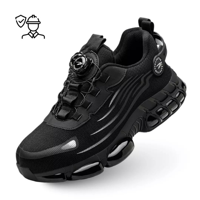 Henner Z90 Zapatos de seguridad ultraligeros y resistentes al desgaste con hebilla giratoria y puntera de acero