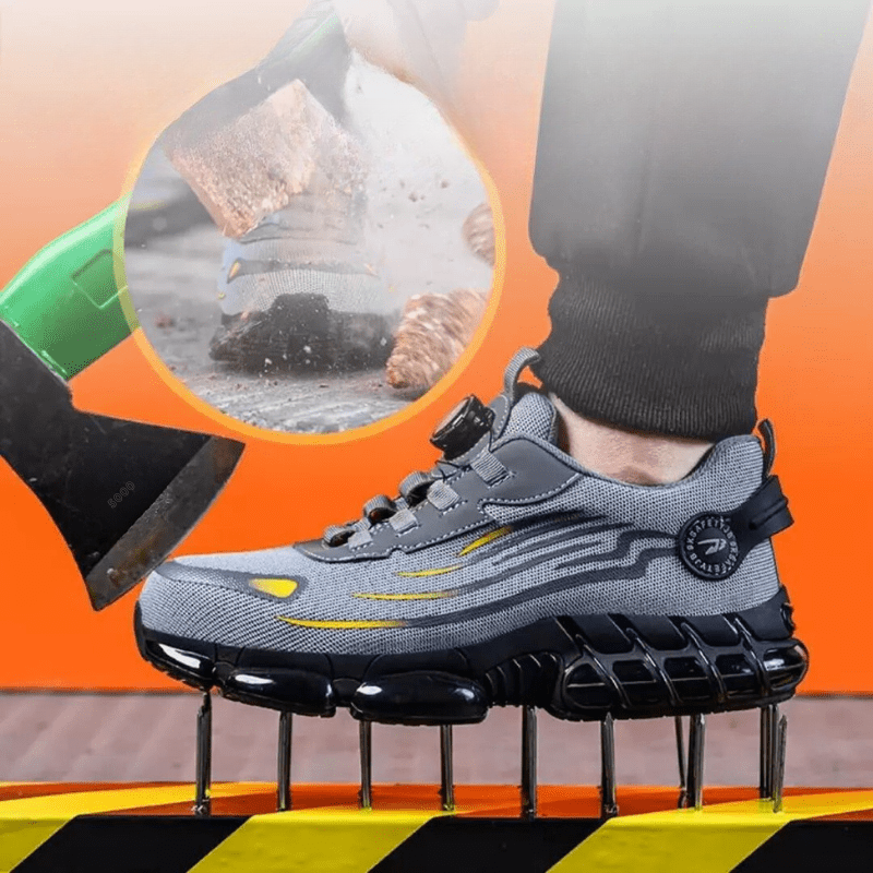 Henner Z90 Zapatos de seguridad ultraligeros y resistentes al desgaste con hebilla giratoria y puntera de acero
