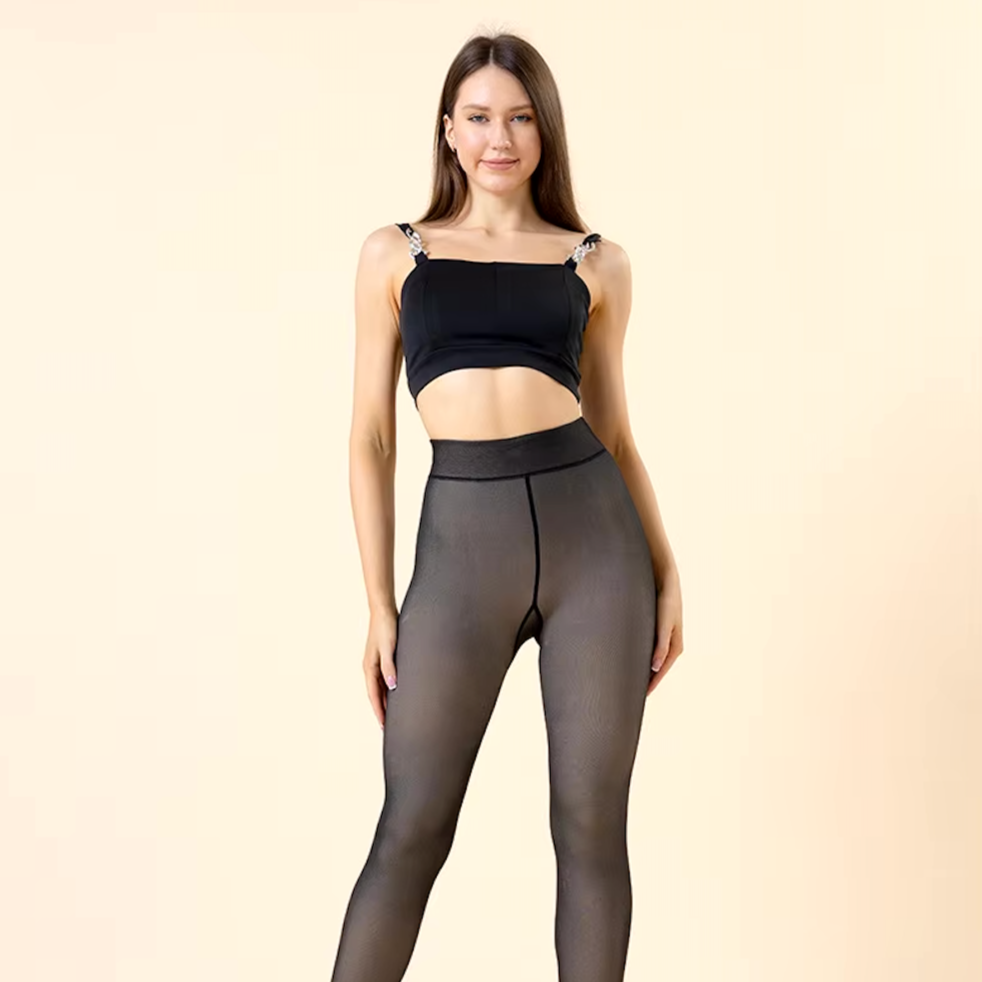 De transparante fleece panty