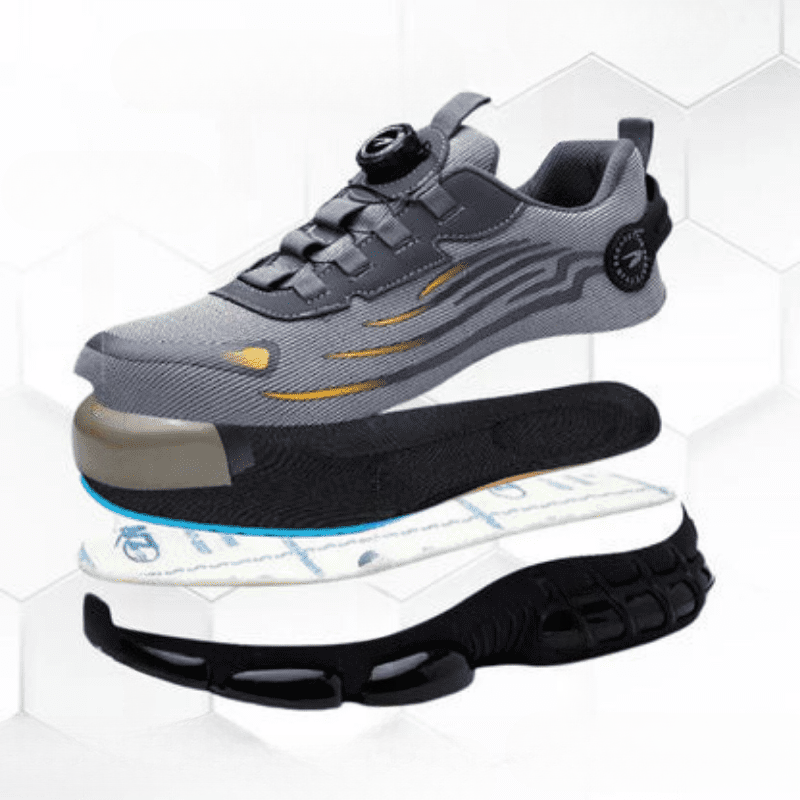 Henner Z90 Zapatos de seguridad ultraligeros y resistentes al desgaste con hebilla giratoria y puntera de acero
